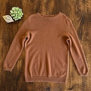 Talbots | Caramel Tan Pure Cashmere 3/4 Length Sleeves Crewneck Sweater, Size SP